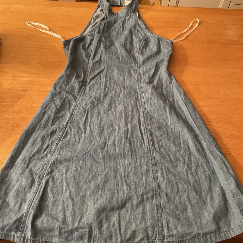 Mimi Chica Jean Dress Size Medium Sleeveless NWT High Neck Zipper Back M